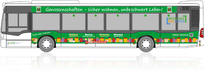 Werbung wohnen-sachsen.de auf regionalen Bussen